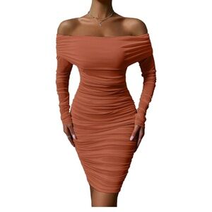 Sleeveless Mesh Ruched Midi Dress